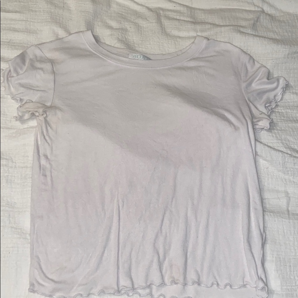 Cute white crop top with ruffles